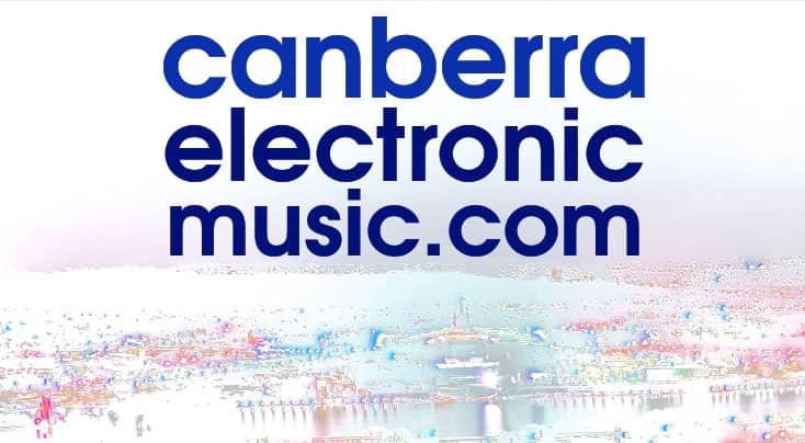 Canberra Electronic Music Scenes Scene image website logo blue on white